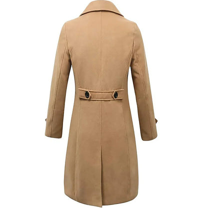 Herren Wollmantel Klassisch Warm Braun