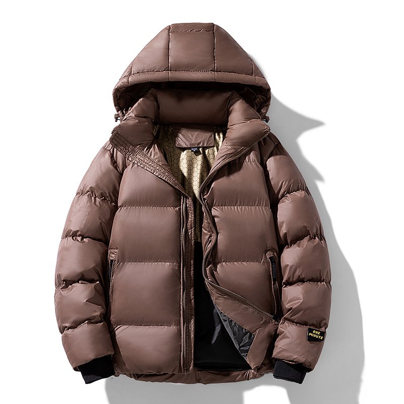 Herren Steppjacke Warm Isoliert Mit Kapuze