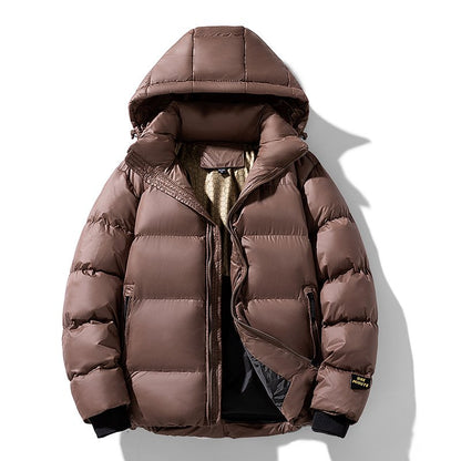 Herren Steppjacke Warm Isoliert Mit Kapuze