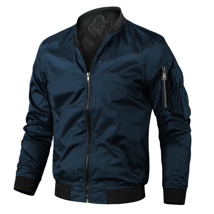 Herren Bomberjacke Warm Isoliert Leder