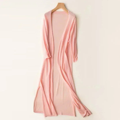 Damen Strickjacke Lang Leicht Elegant