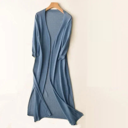 Damen Strickjacke Lang Leicht Elegant