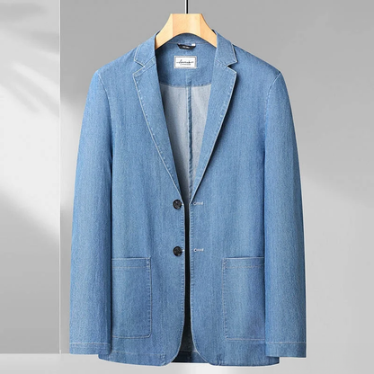Herren Slimfit Blazer Denim Modern