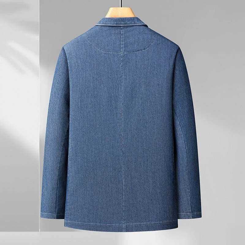 Herren Slimfit Blazer Denim Modern