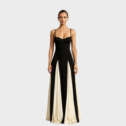 Elegantes Damen Maxikleid mit V-Ausschnitt und Rüschen - Norvielle