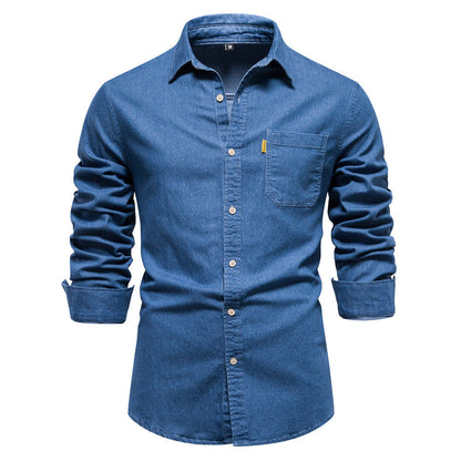 Isak Denim Hemd Slimfit Blau - Norvielle