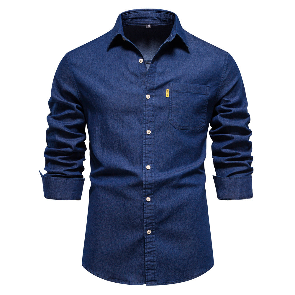 Isak Denim Hemd Slimfit Blau