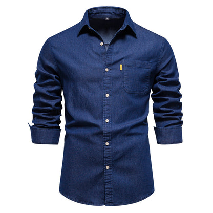 Isak Denim Hemd Slimfit Blau