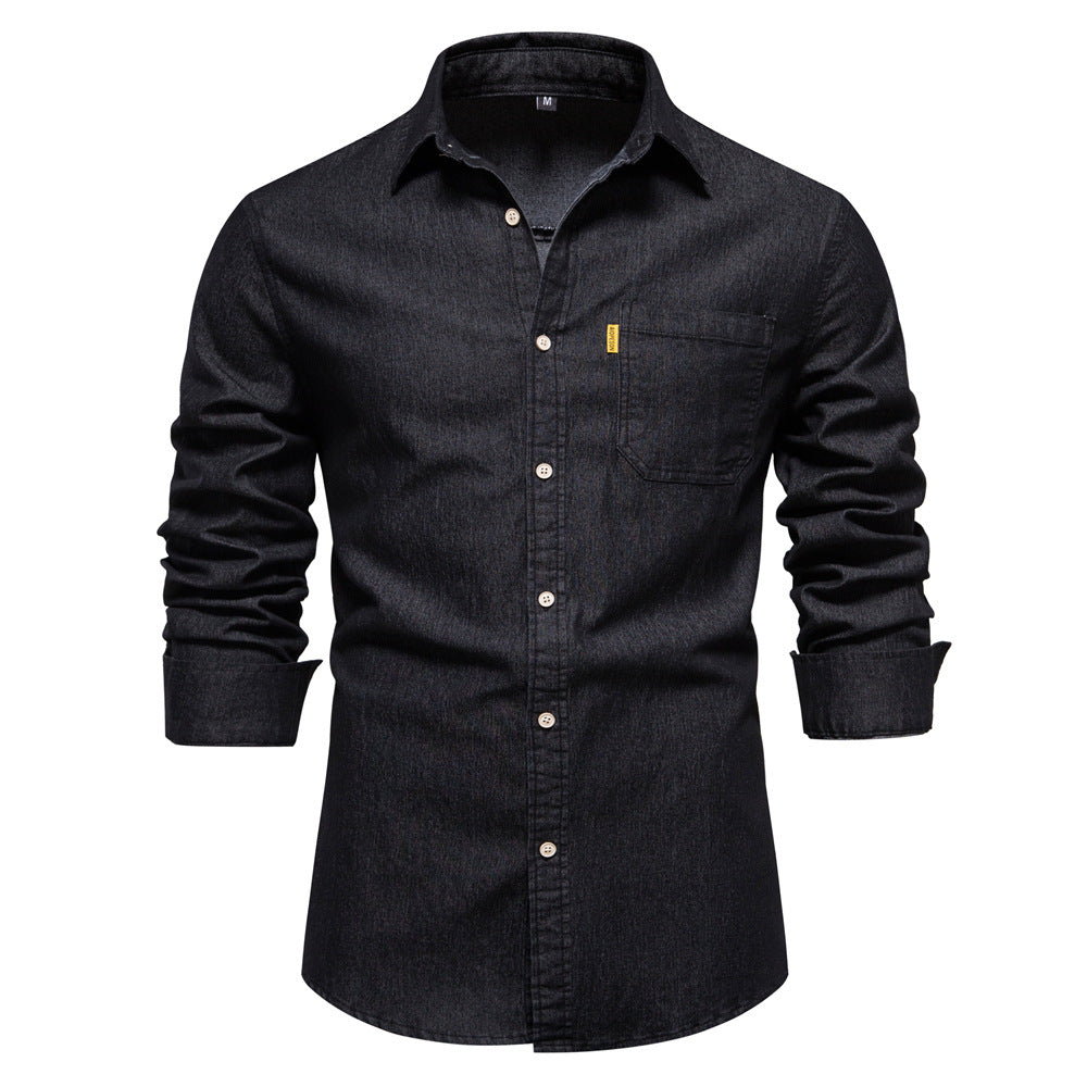 Isak Denim Hemd Slimfit Blau