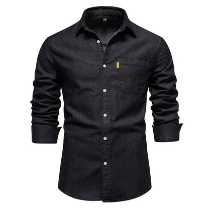 Isak Denim Hemd Slimfit Blau