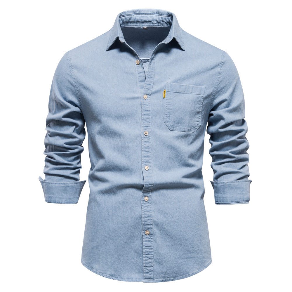 Isak Denim Hemd Slimfit Blau