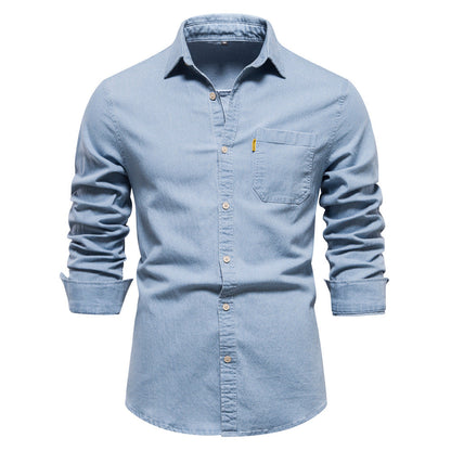 Isak Denim Hemd Slimfit Blau