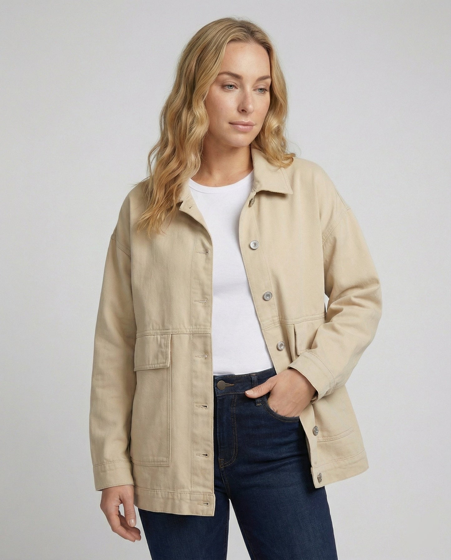 Damen Jeansjacke Slim Fit Modern