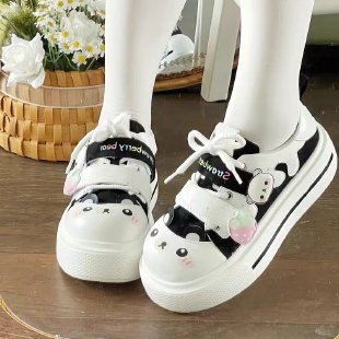 Damen Sneaker Tiermotive Klettverschluss