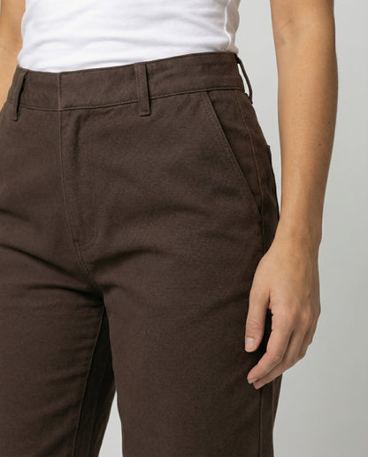 Damen Cordhose Braun Weite Bein Warm