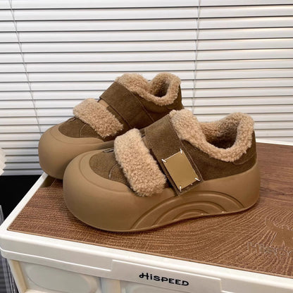 Damen Clogs Flauschig Verstellbar Klettverschluss Bequem kann zu - Norvielle
