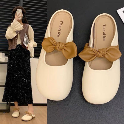 Damen Slipper Komfortabel Schleife