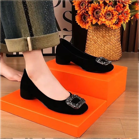 Damen Ballerinas Mit Schmuckapplikation Elegante Glitzer Schuhe - Norvielle