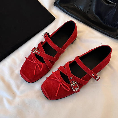 Damen Ballerinas mit Schleifen Detail Modern