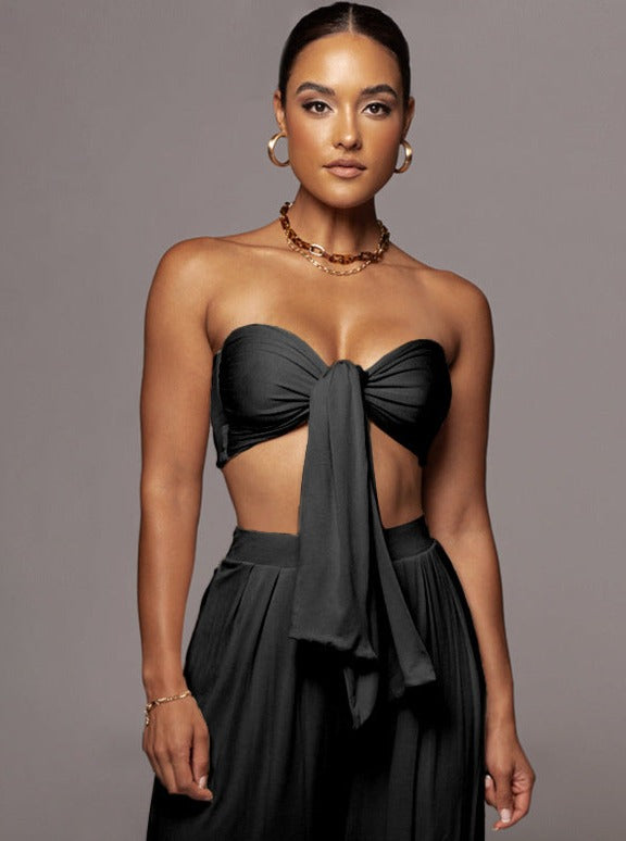 Damen Oberteil Set Schnürtop Elegant