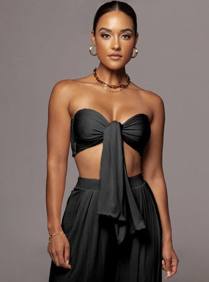 Damen Oberteil Set Schnürtop Elegant