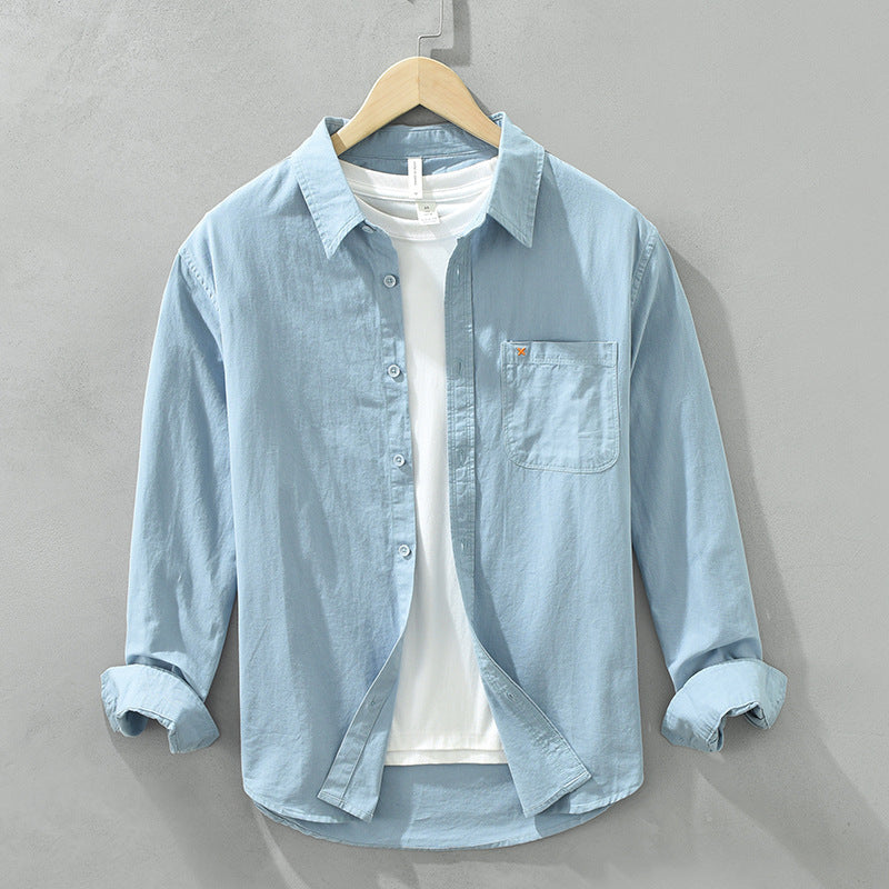 Herren Baumwollhemd Bequem Modern