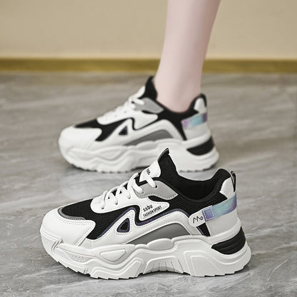 Damen Sneaker Sportlich Chunky Atmungsaktives Mesh Stabile Sohle
