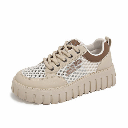Damen Plateau Sneaker Atmungsaktives Mesh Robust