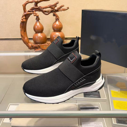Damen Sneaker Slip On Atmungsaktives Netz