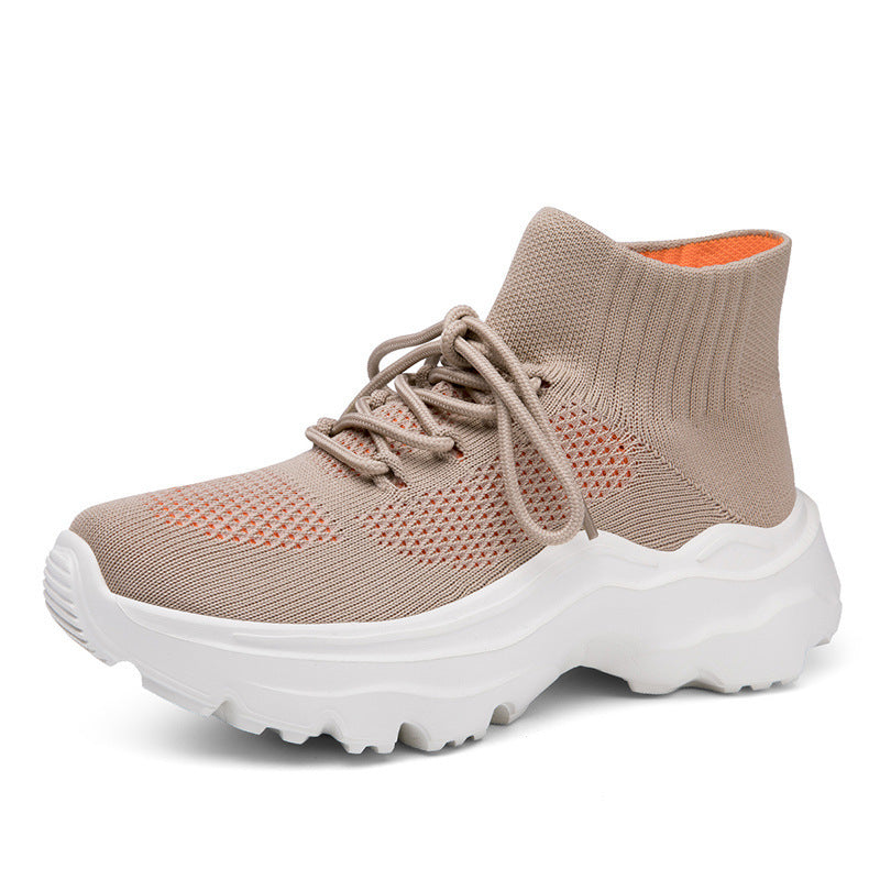 Damen Sneaker Strick Hochkragen Rutschfest Komfortschuhe wird