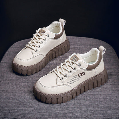 Damen Plattform Sneaker Atmungsaktives Material Gummi