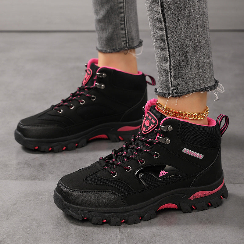 Damen Wanderstiefel Outdoor Leder Braun