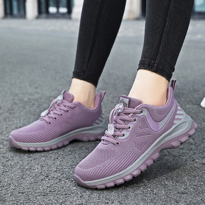 Damen Laufschuhe Atmungsaktives Mesh Elastisch Schnellschnürsystem