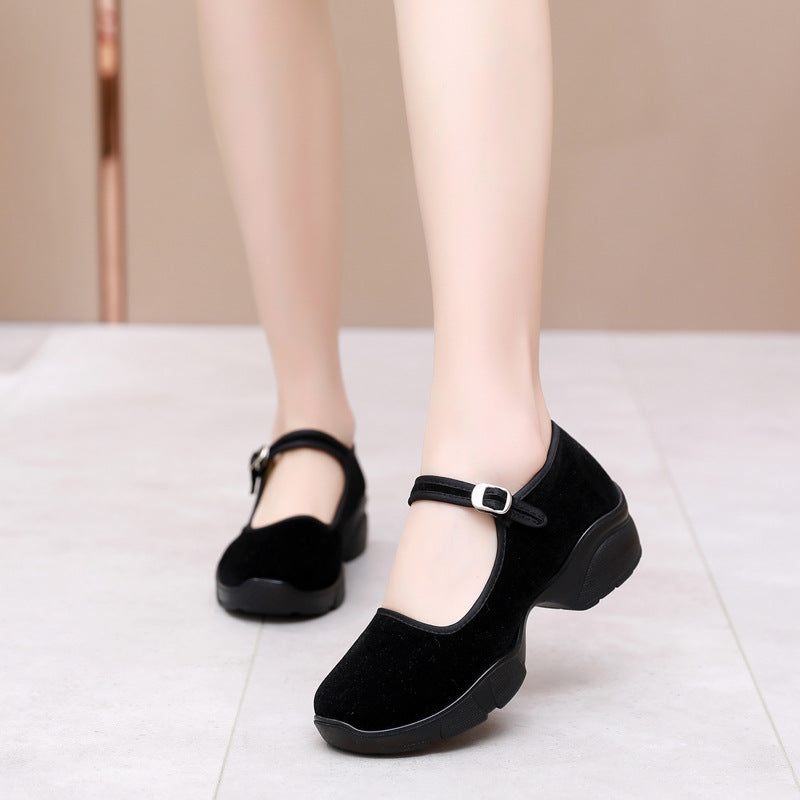 Damen Komfortschuhe Mary Jane Elegantes Leder
