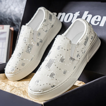 Damen Slip-On Sneaker Glitzer Optik