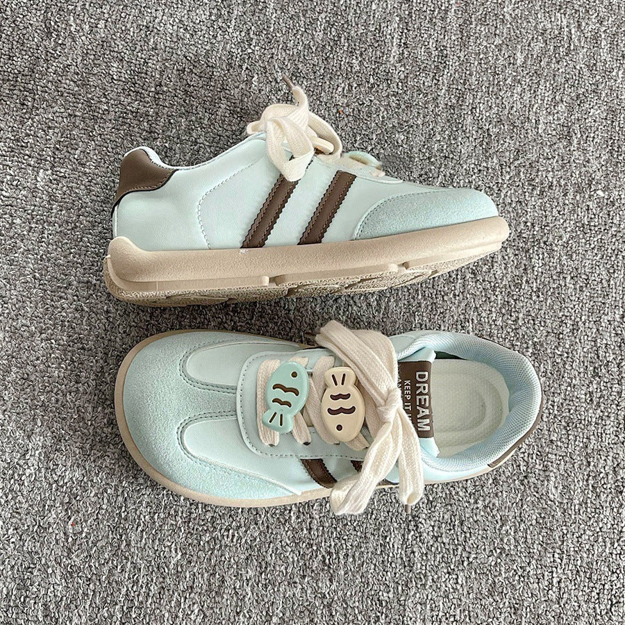 Damen Sneaker Sportlich Mit Kindermotiven Klettverschluss