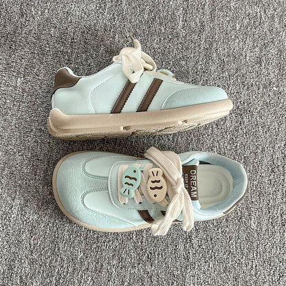 Damen Sneaker Sportlich Mit Kindermotiven Klettverschluss