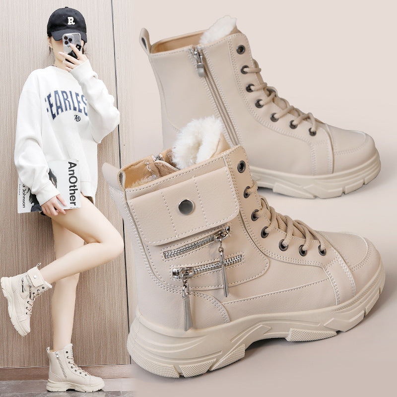 Damen Winterstiefel High- Reißverschluss Warm - Norvielle