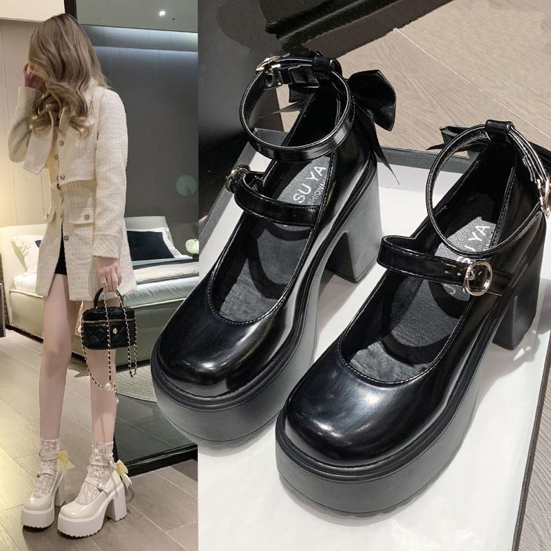 Damen Pumps mit Riemchen und Schnalle Elegante Hochhackige Schuhe