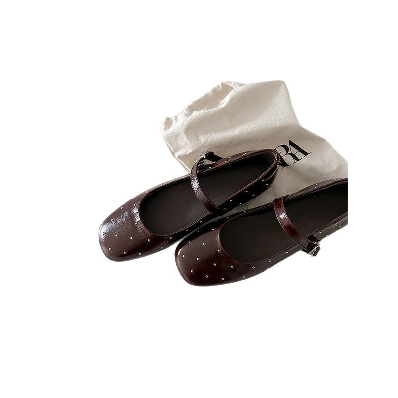 Damen Ballerinas Glitzer Schnalle Elegantes Design