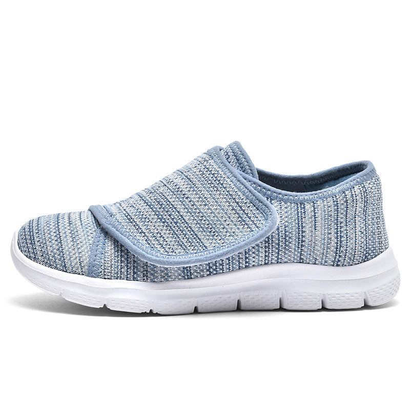 Damen Sneaker Bequem Slip-On Klettverschluss Weite Passform