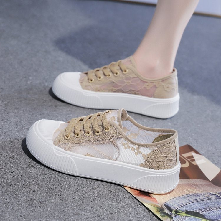 Damen Sneaker Bequem Spitzenschuhe Weite Passform - Norvielle