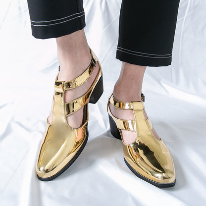 Damen High Heels Metallic Schuhe Riemen Elegant