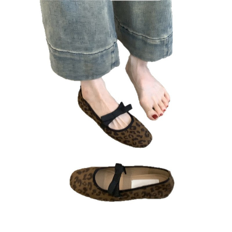 Damen Ballerinas Wildleder Schleifen Weich