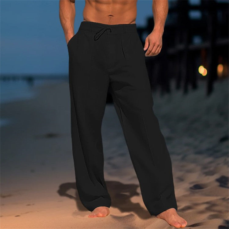 Herren Freizeithose Bequem Lockere Hose mit Kordelzug