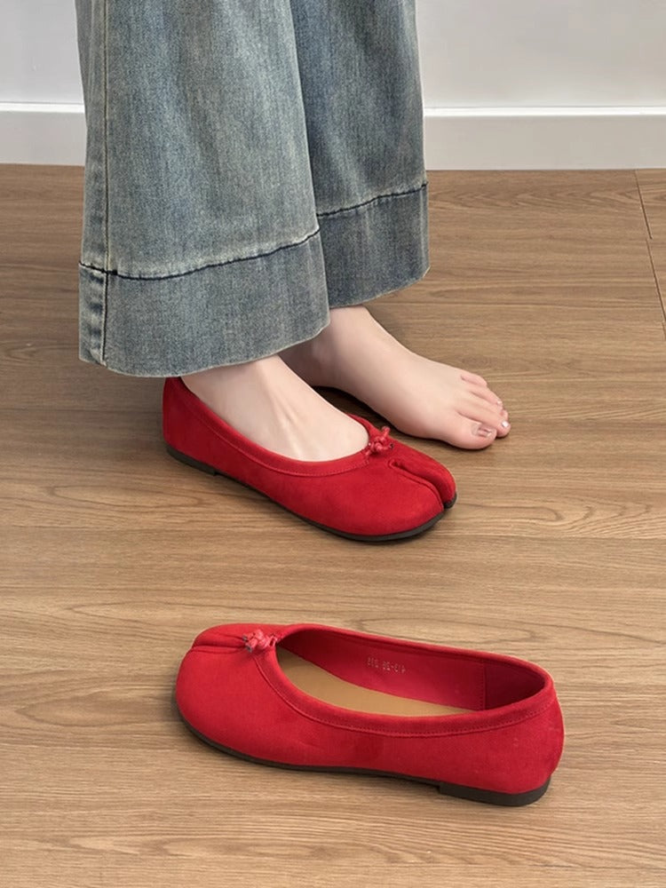 Damen Ballerinas Schnürenlos Bequem Modern