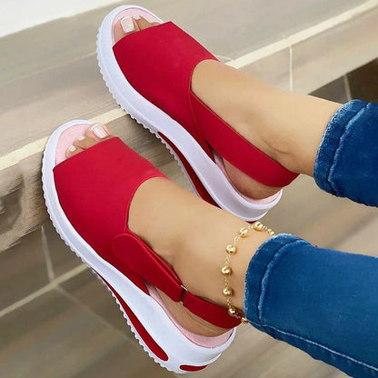 Damen Sandalen Elastisch Bunt Sommer
