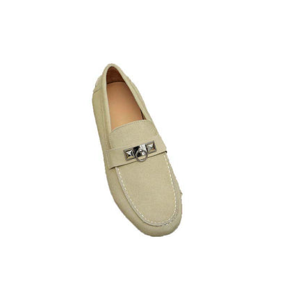 Damen Mokassin Schuhe Wildleder Elegant Braun