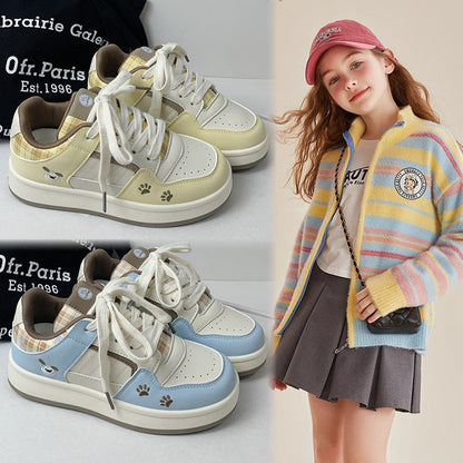 Damen Sneaker Kariert Bequem Sportlich