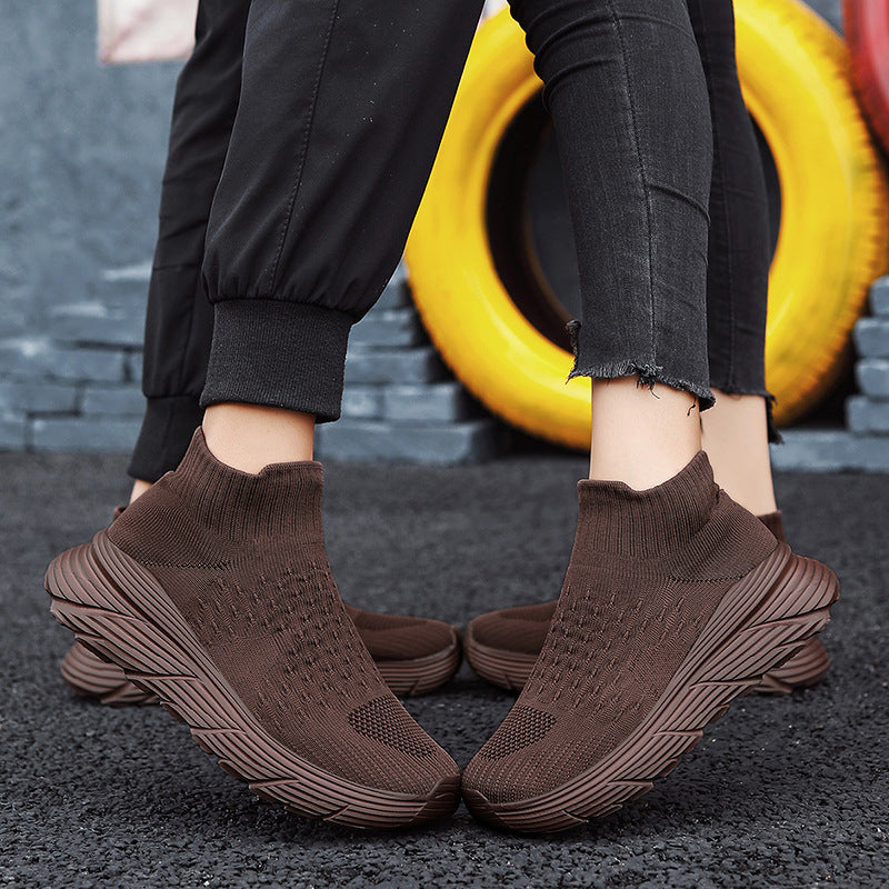 Damen Sneaker Elastisch Strick Optik Sportlich